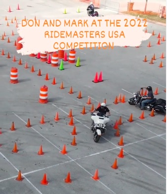 Don Lamborn and Mark Hibshman picking apart the course at the 2022 Destination Daytona H-D Civilian MC Skills Competition at Bruce Rossmeyer’s Harley-Davidson